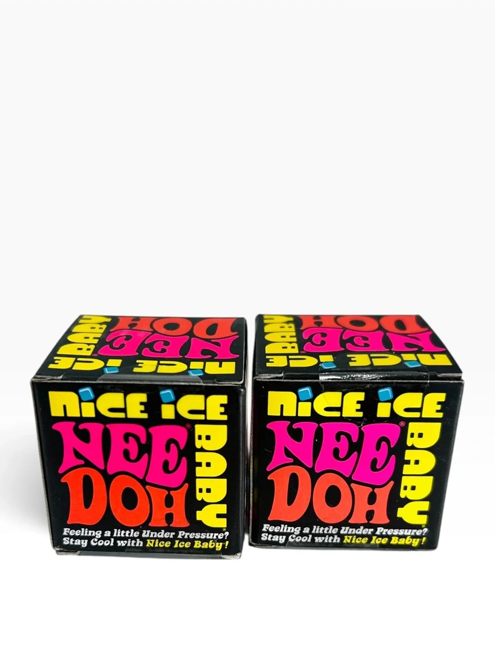 Schylling NeeDoh Nice Ice Baby Lot 2 Pack Mini Nice Cube Squishy Toy Purple Pink